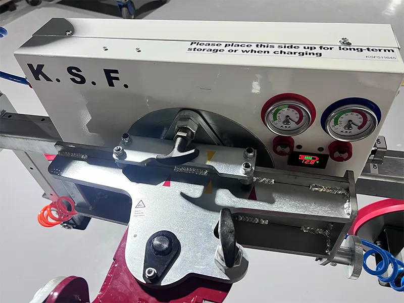 KSF GRE485 glazing robot installing a glass panel